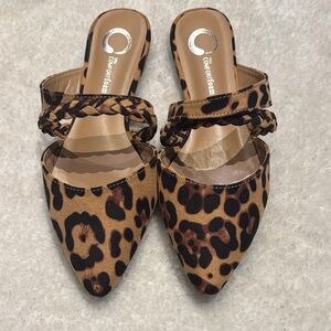 Leopard Print Mules by Crown Vintage